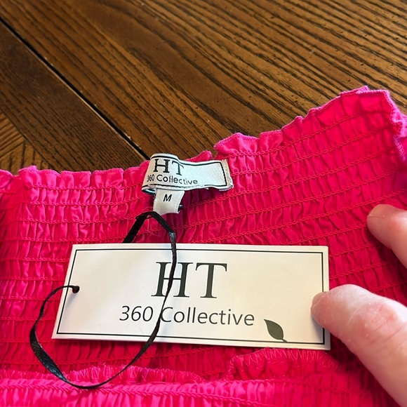 HT 360 COLLECTIVE RUFFLED TIERED MINI SKIRT. SIZE M. NWT. FUCHSIA - Picture 5 of 7